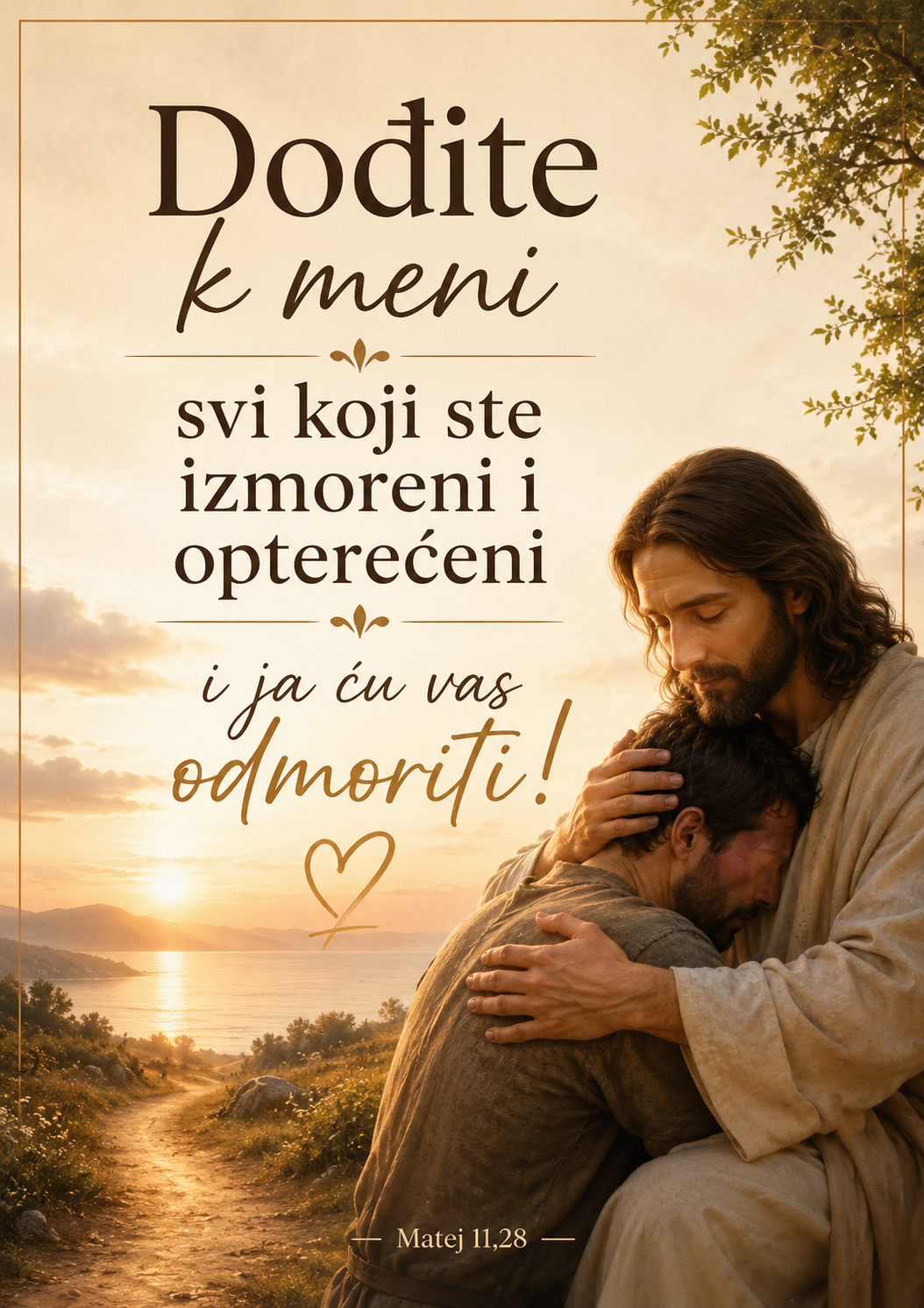 Dođite k meni svi koji ste izmoreni i opterećeni i ja ću vas odmoriti (Mt 11,28)