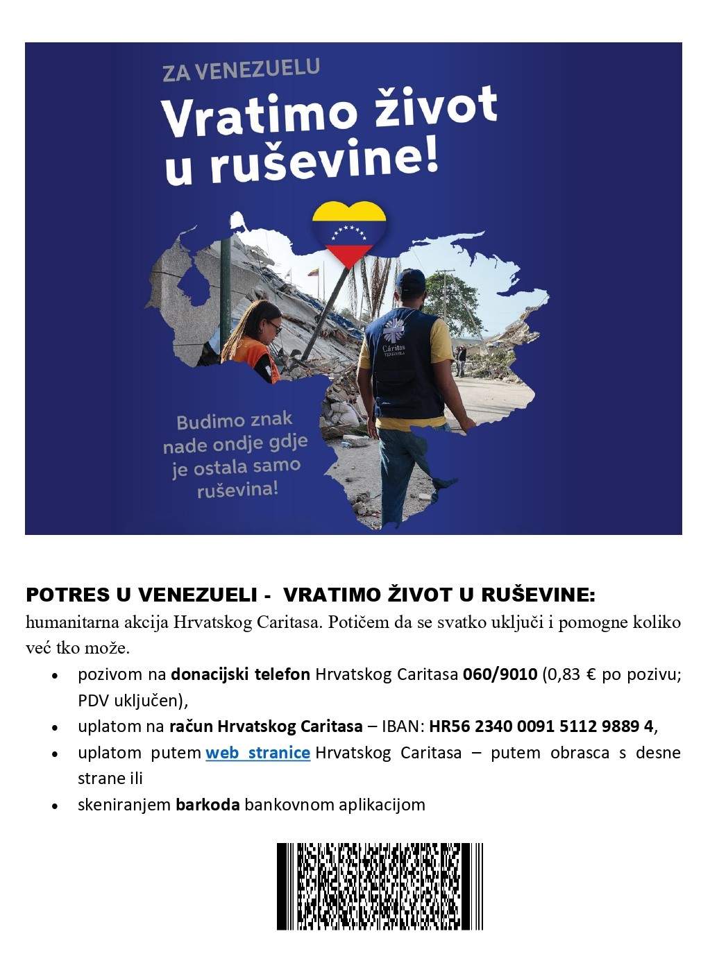 VENEZUELA - POMOĆ STRADALIMA U POTRESU